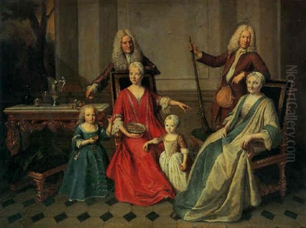 Portrait De La Feuille Hornbostel Dans Un Interieur Regence - view 1