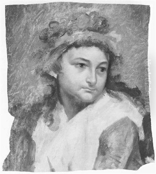 Portrait Of A Girl With A Red Ribbon In Her Hair - view 1
