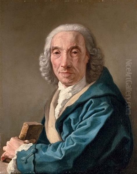 Portrait Of A Gentleman (etienne Reynaud ?), In A Blue Coat Holding A Book - view 1