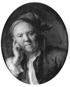Portrait D'homme Au Bonnet Rouge by Jacques-Andre-Joseph Aved