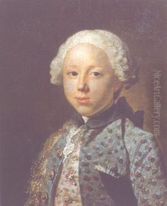 Portrait Of A Young Nobleman, Wearing A Gold Embroidered Light Grey Waistcoat With Dark Grey Jacket