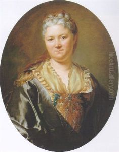 Portrait De Femme A La Robe Brodee