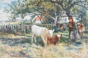 Piper Boy Calming The Calves by Joseph Denovan Adam
