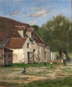 Dando De Comer A Las Gallinas by Serafin Avendano