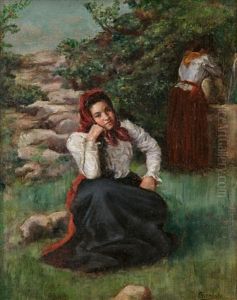 Jovenes En La Fuente by Serafin Avendano
