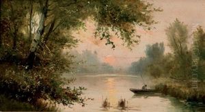 Pescando Al Atardecer by Serafin Avendano