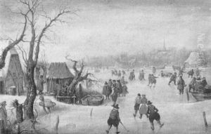 Wintervergnugen In Holland by Barent Avercamp