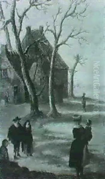 Personnages Dans Un Paysage D'hiver - view 1