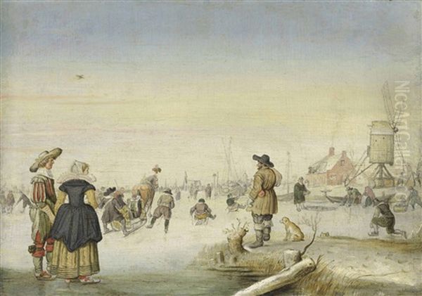 Figures Skating On A Frozen Lake - view 1