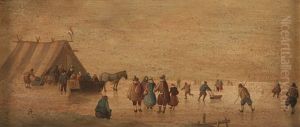 Eislaufszene by Hendrick Avercamp
