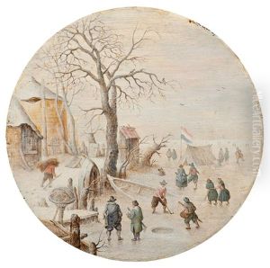 Winter Landscape With Ice Skaters by Hendrick Avercamp