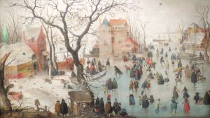 Winter Landscape With Ice Skaters by Hendrick Avercamp