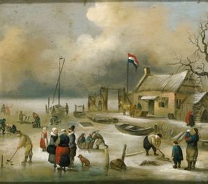 Eisvergnugen by Hendrick Avercamp