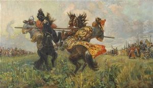 Warriors by Mikhail Ivanovitch Avilov