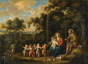 Landschaft Mit Heiliger Familie by Abraham Govaerts and Peeter van Avont