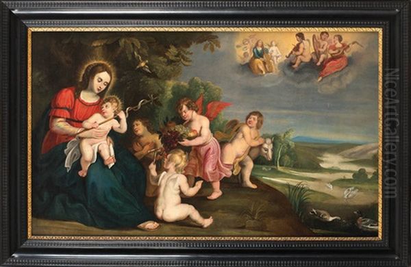 La Vierge A L"enfant Entouree D"angelots - view 1