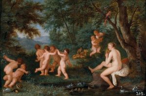 Kinderreigen Mit Dem Bad Der Venus, Eine Allegorie Der Liebe by Peeter Van Avont