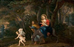 Die Heilige Familie Auf Der Flucht by Peeter Van Avont