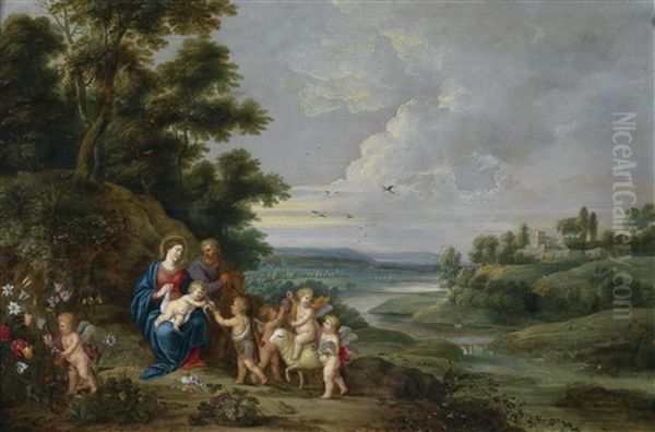 Die Heilige Familie Mit Dem Johannesknaben, Engeln Und Lamm - view 1