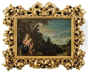Madonna With The Infant Christ And St. John In A Landscape