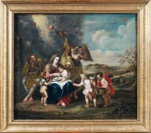 Le Repos De La Sainte Famille by Peeter Van Avont