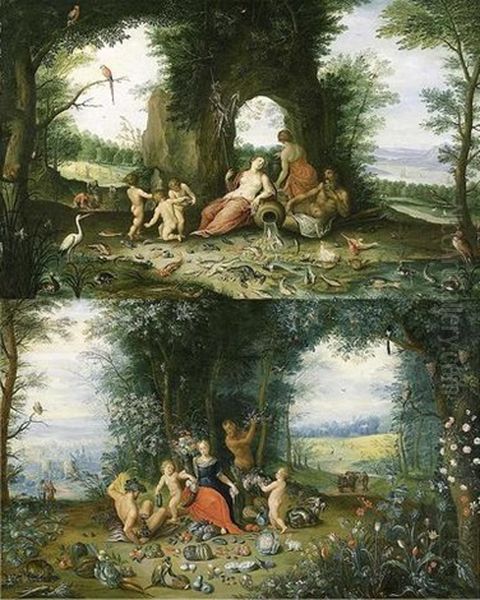 Allegorie De L'eau (+ Allegorie De La Terre; Pair) - view 1