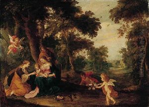 A Landscape With The Mystic Marriage Of Saint Catherine
