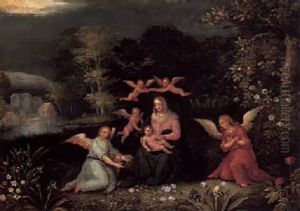 Madonna Mit Kind Und Engel by Peeter Van Avont