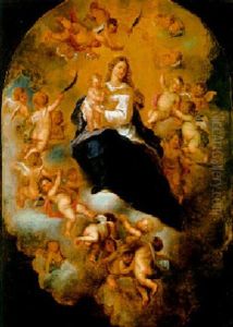 Maria Mit Kind In Einer Engelsglorie by Peeter Van Avont