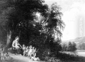 Landschaft Mit Maria Und Dem Kinde Umgeben Von Spielenden Und Blumentragenden Putti Landschaft Mit Maria Und Dem Kinde Umgeben Von Spielenden Und Blumentragenden Putti