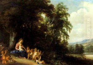 Landschaft Mit Maria Und Dem Kinde, Umgeben Von Spielenden Und Blumentragenden Putti Landschaft Mit Maria Und Dem Kinde, Umgeben Von Spielenden Und Blumentragenden Putti