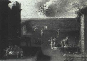The Holy Family In A Courtyard by Peeter Van Avont