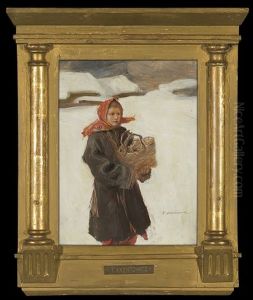 Hutsul Girl With Basket