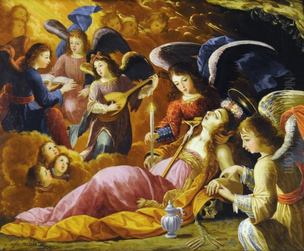 The Penitent Magdalene Comforted By Angels - view 1