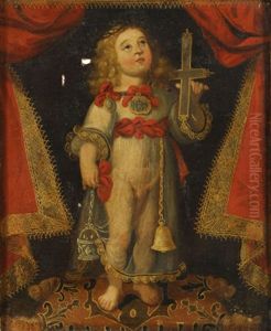 Nino Jesus Con Los Atributos De La Pasion by Josefa De Ayala