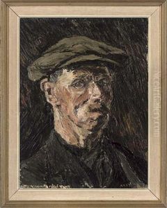 Portrait Of A Man In A Black Coat And Flat Cap Portrait Of A Man In A Black Coat And Flat Cap