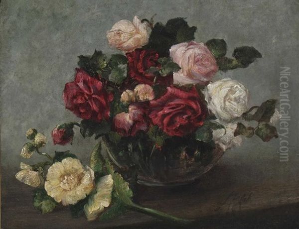 Stillleben Mit Rosen Und Malven - view 1