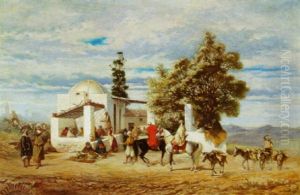 Cafe En Algerie by Adolphe Aze