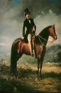 Portrait Du Duc De Morny A Cheval by Adolphe Aze