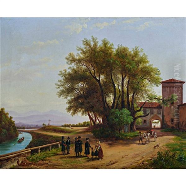 Paesaggio Fluviale Con Figure - view 1