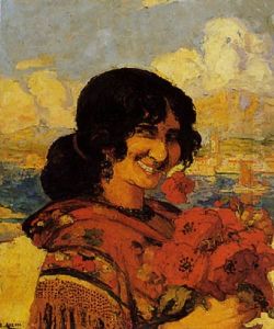 L'espagnole Aux Coquelicots by Marius Ernest Joseph Azema
