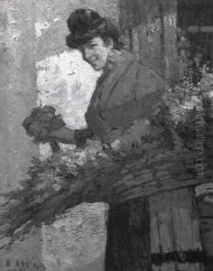 La Marchande De Fleurs by Marius Ernest Joseph Azema