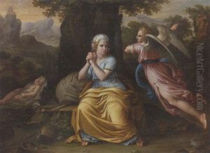 Hagar Mit Ismael In Der Wuste by Giovanni Battista Azzi