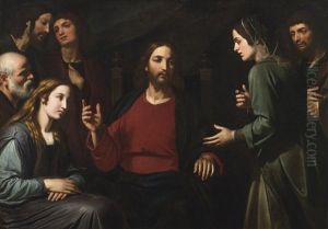 Christ In The House Of Mary And Martha by Giovanni Bernardino Azzolini