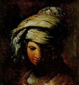 A Young Woman Wearing A Turban by Giovanni Bernardino Azzolini