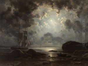 Moonlight Over The Coast by Knud (Andreassen) Baade