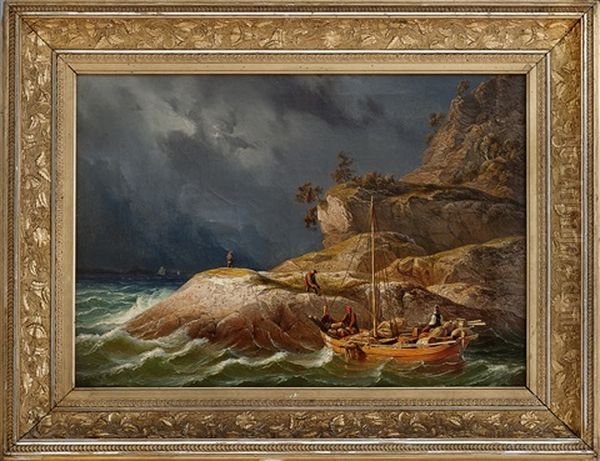 Fjordlandskap Med Folkeliv - view 1