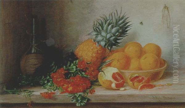 Stilleben Mit Goldlack, Ananas Und Orangen - view 1