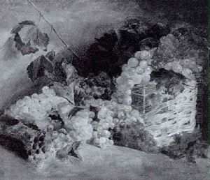 Stilleben Mit Weintrauben Im Korb by Alfrida Baadsgaard
