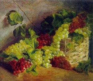 Rote Und Weise Trauben Mit Weidenkorb Rote Und Weise Trauben Mit Weidenkorb